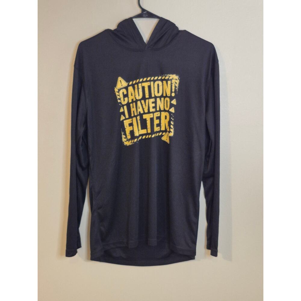 F.H. Davis "No Filter" Hooded Performance Shirt - Men's Medium - Black/Yellow
